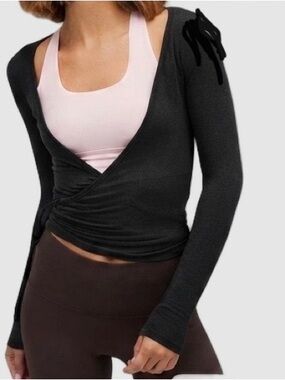 DKNY BLACK Wrap Around Long Sleeve Top Plus size XL